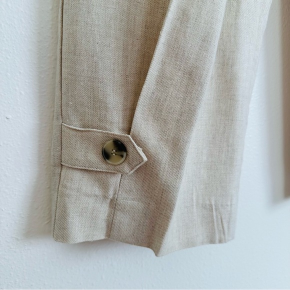 Zara cropped trousers pleated neutral pants - Picture 9 of 11